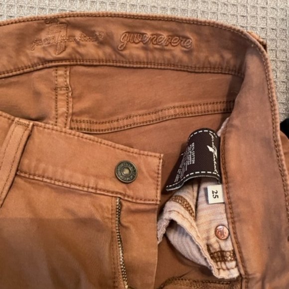 7 For All Mankind Gwenevere Size 25 Brown Cotton Spandex Skinny NICE - Picture 5 of 5